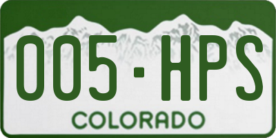CO license plate 005HPS