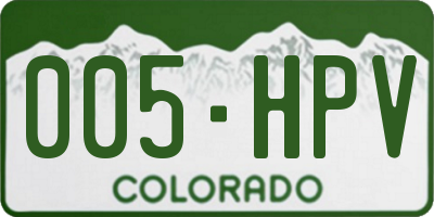CO license plate 005HPV