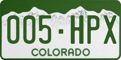 CO license plate 005HPX