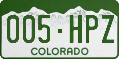 CO license plate 005HPZ