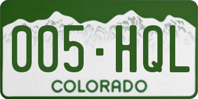 CO license plate 005HQL