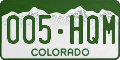 CO license plate 005HQM