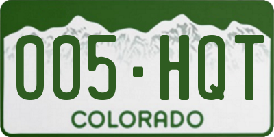 CO license plate 005HQT