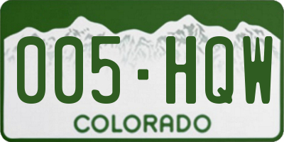 CO license plate 005HQW