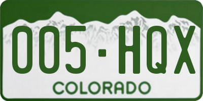CO license plate 005HQX