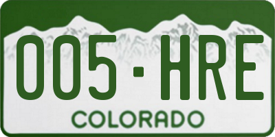 CO license plate 005HRE