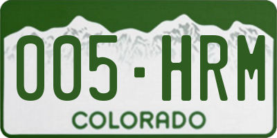 CO license plate 005HRM