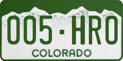 CO license plate 005HRO