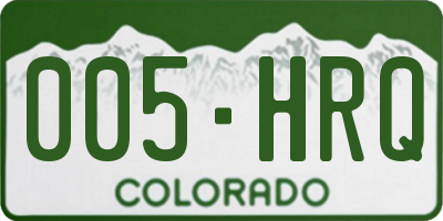CO license plate 005HRQ