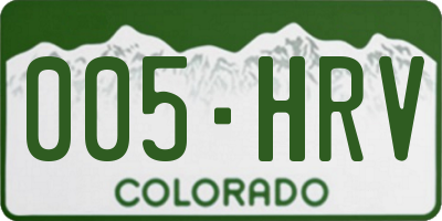 CO license plate 005HRV