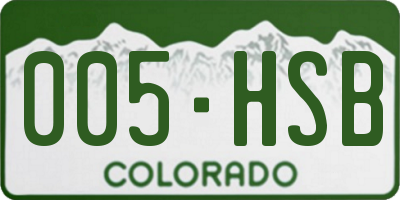 CO license plate 005HSB