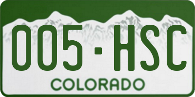 CO license plate 005HSC