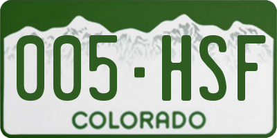 CO license plate 005HSF