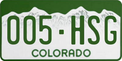 CO license plate 005HSG