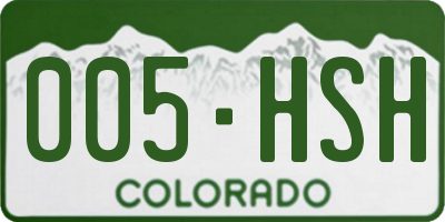 CO license plate 005HSH