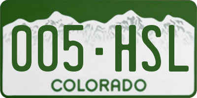 CO license plate 005HSL