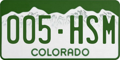CO license plate 005HSM