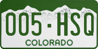 CO license plate 005HSQ