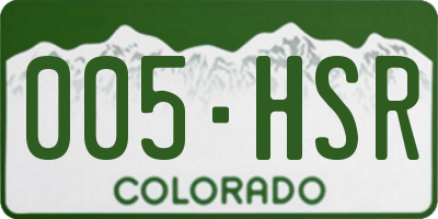 CO license plate 005HSR