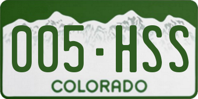 CO license plate 005HSS
