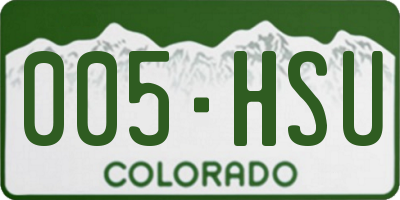 CO license plate 005HSU
