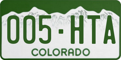 CO license plate 005HTA