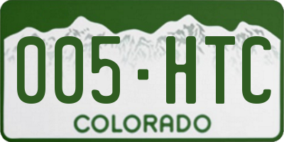 CO license plate 005HTC