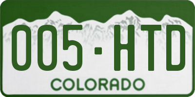 CO license plate 005HTD
