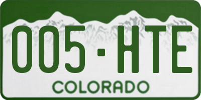 CO license plate 005HTE