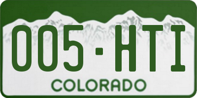 CO license plate 005HTI