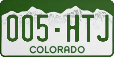 CO license plate 005HTJ