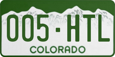 CO license plate 005HTL