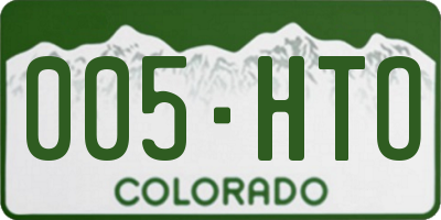 CO license plate 005HTO
