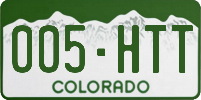 CO license plate 005HTT