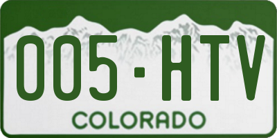 CO license plate 005HTV