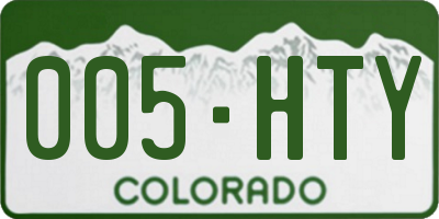 CO license plate 005HTY