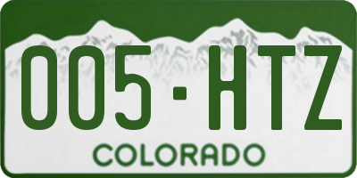 CO license plate 005HTZ