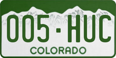 CO license plate 005HUC