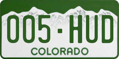 CO license plate 005HUD