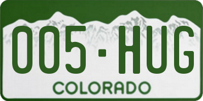 CO license plate 005HUG