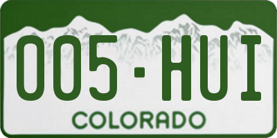 CO license plate 005HUI