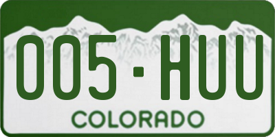 CO license plate 005HUU
