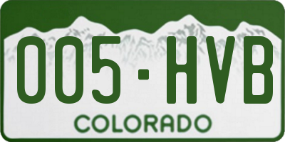 CO license plate 005HVB