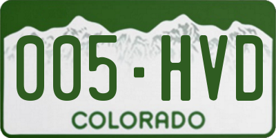 CO license plate 005HVD