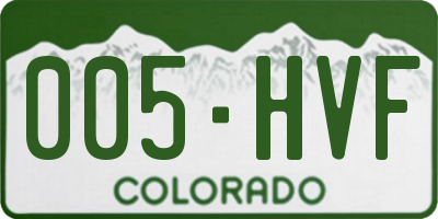 CO license plate 005HVF