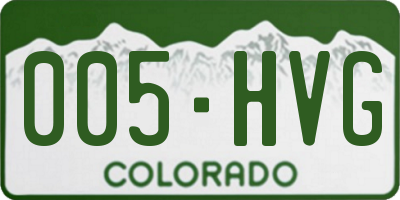 CO license plate 005HVG