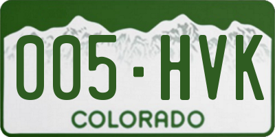 CO license plate 005HVK