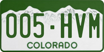 CO license plate 005HVM