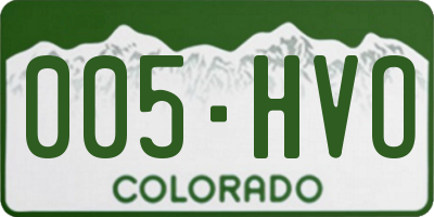CO license plate 005HVO