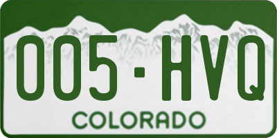CO license plate 005HVQ